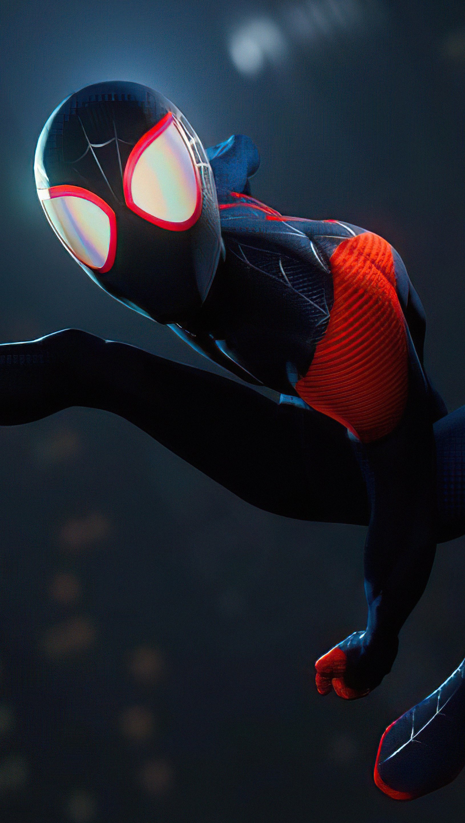 Wallpaper Spider Man black suit remastered Vertical