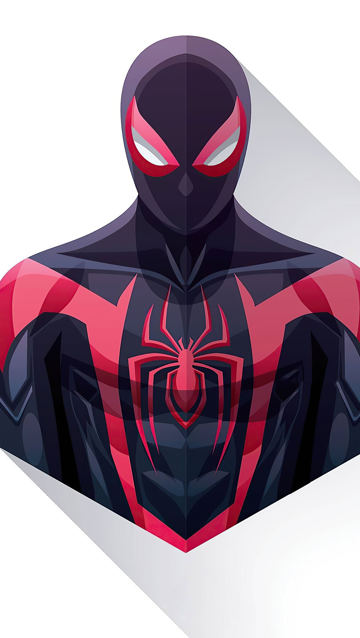 Fondos de pantalla Spiderman Negro estilo minimalista Vertical