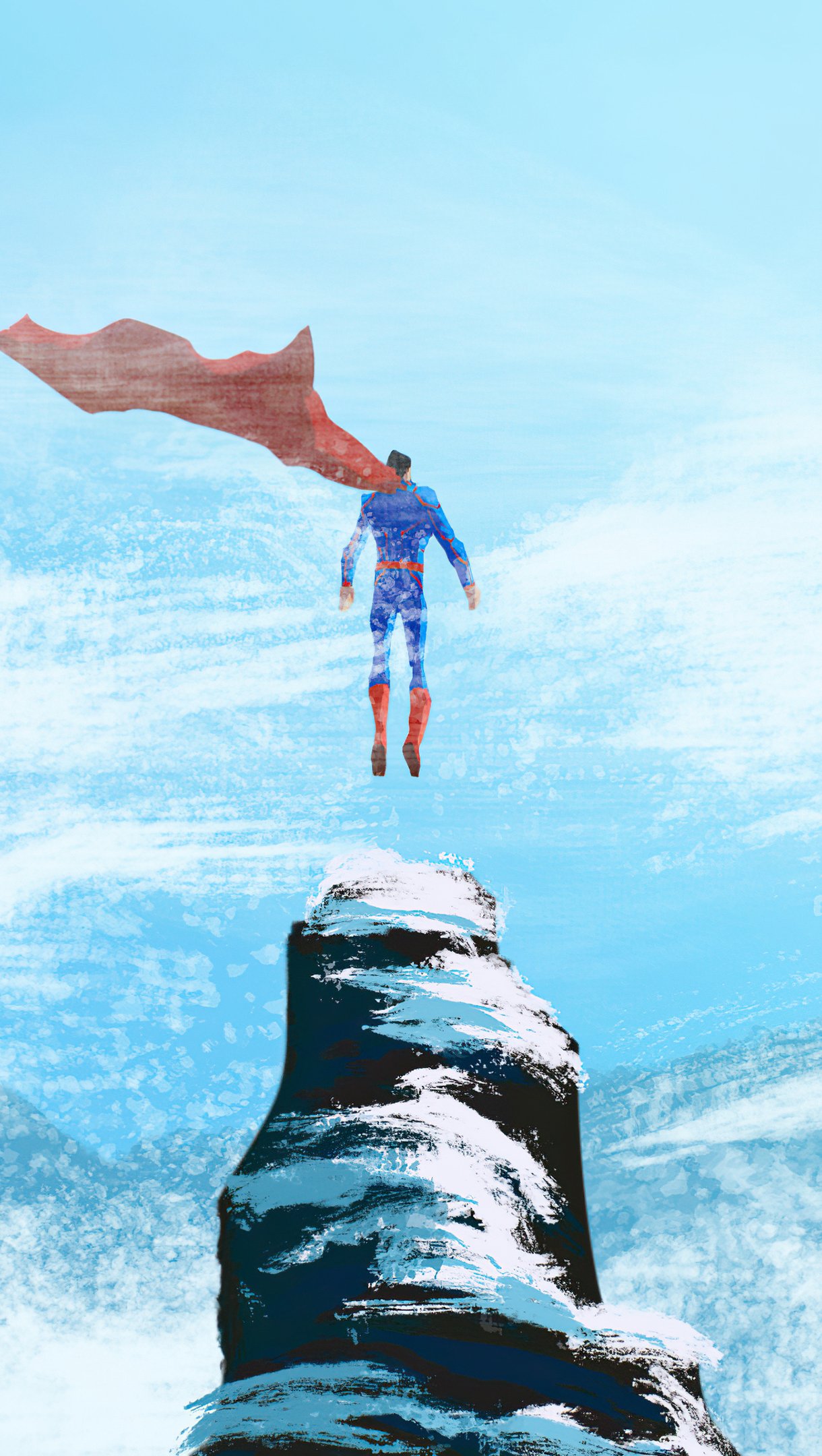 Fondos de pantalla Superman sobre montañas Vertical