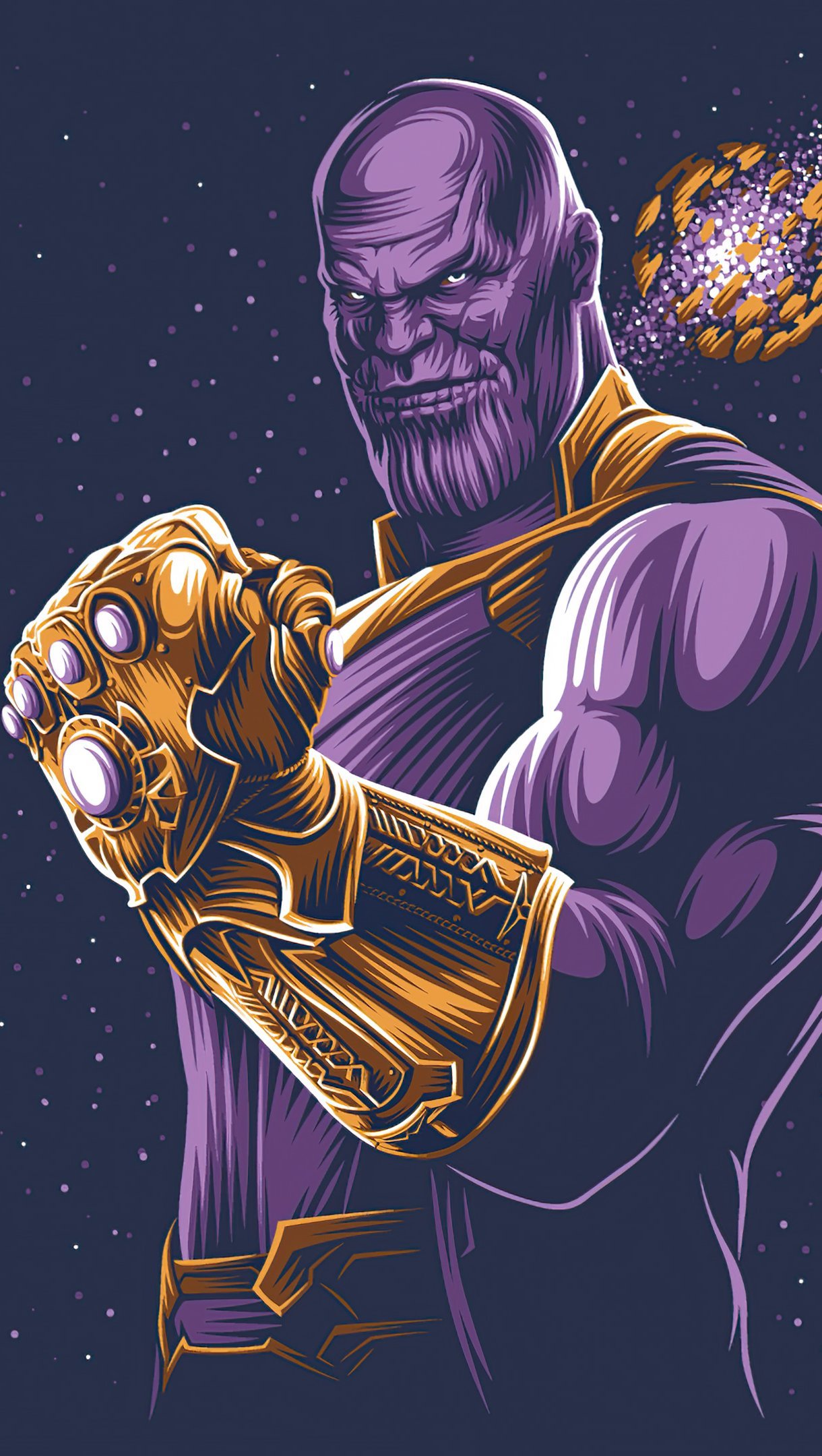 Wallpaper Thanos with Gauntlet Vertical