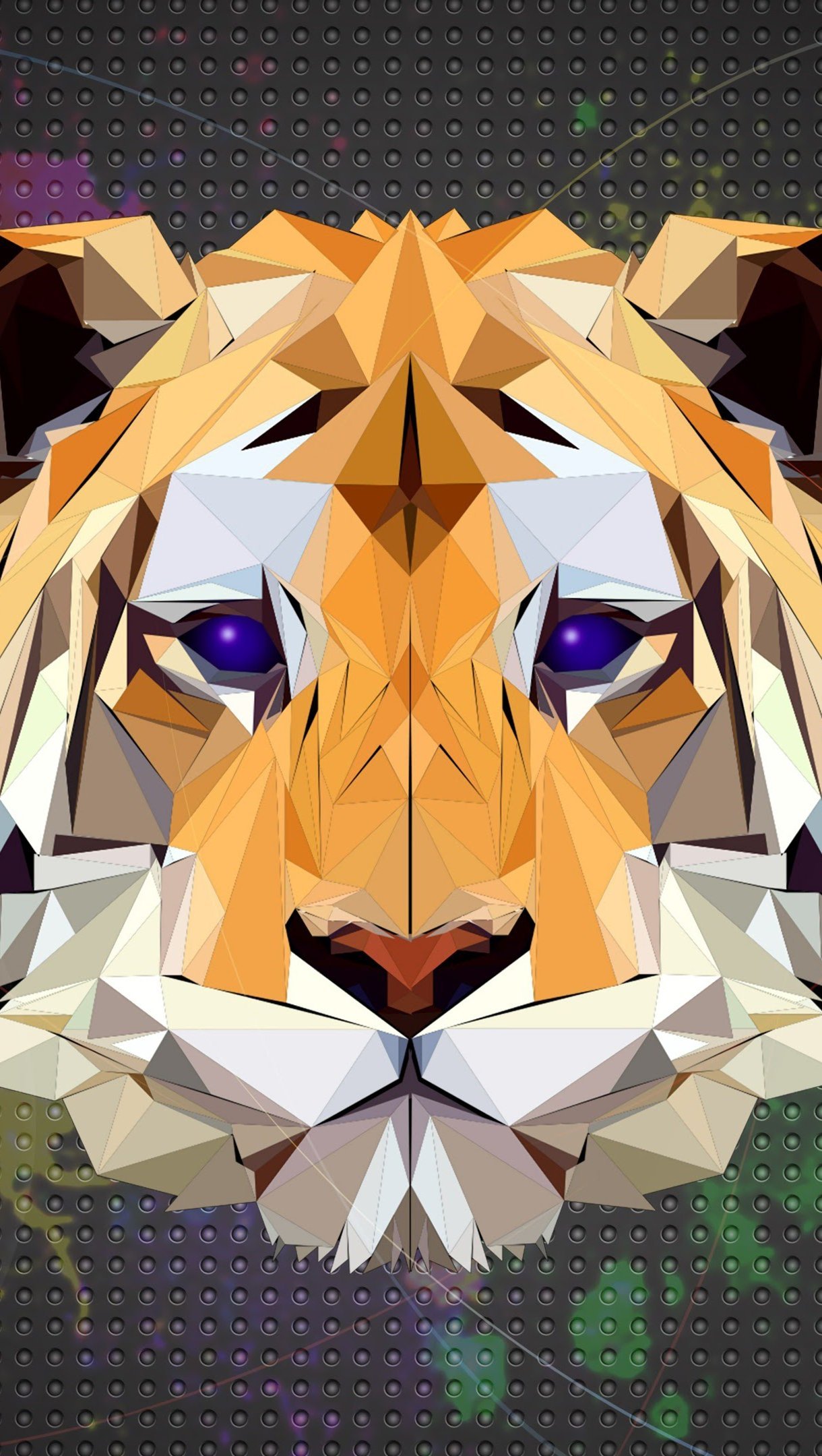 Wallpaper Tiger Abstract Vertical