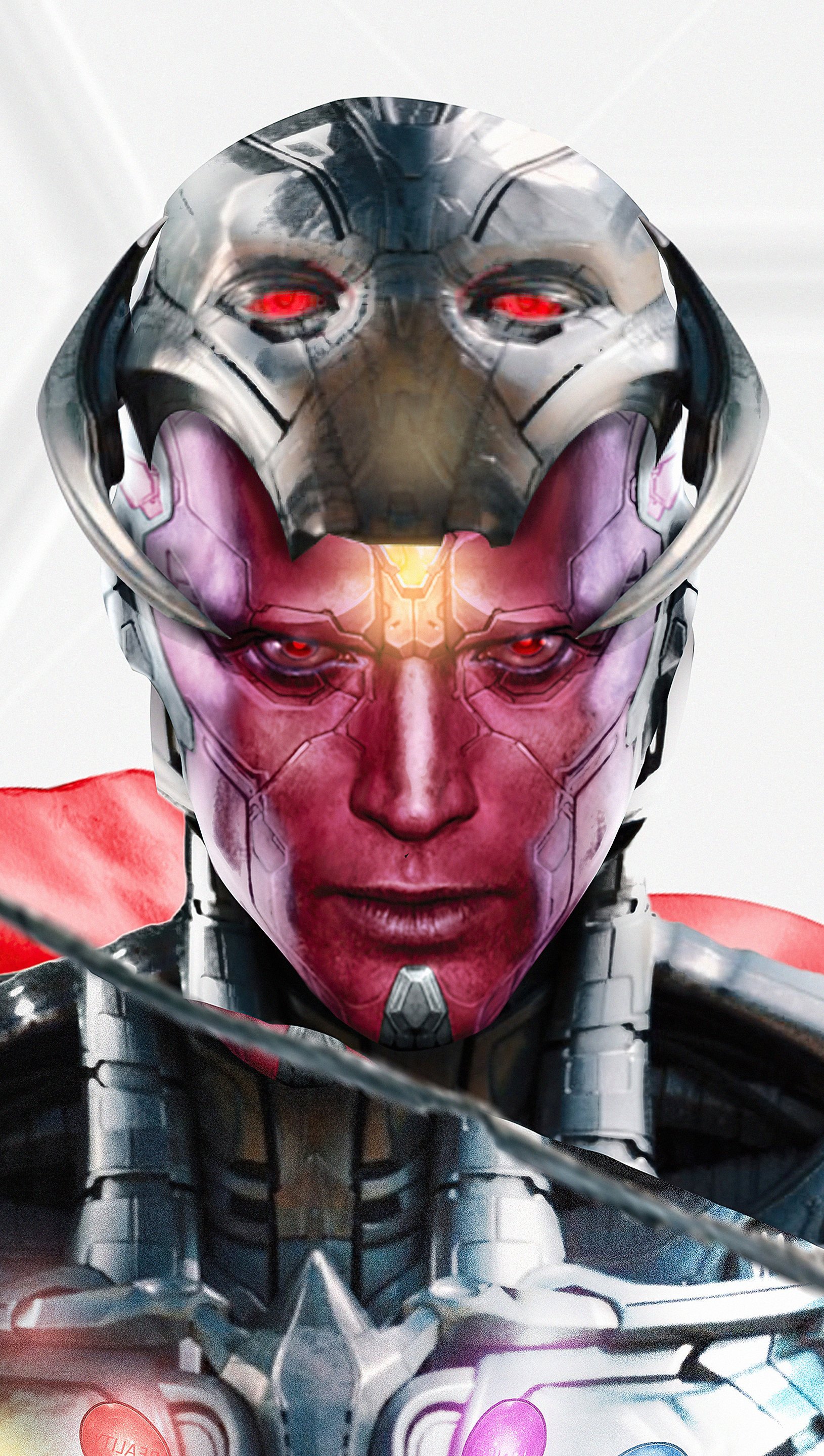 Wallpaper Ultron Vision mask off What if? Vertical