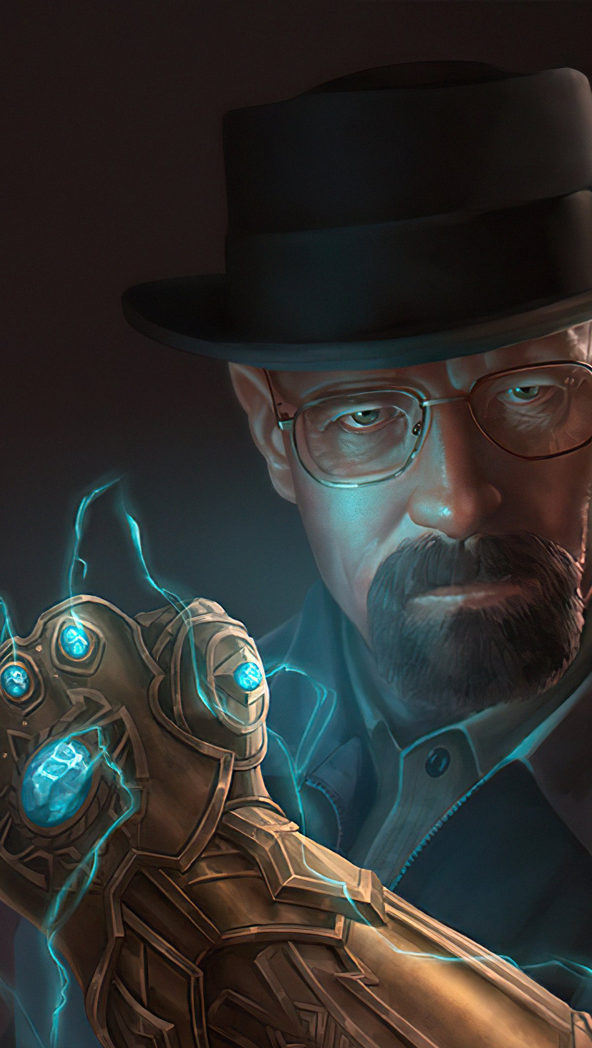 Wallpaper Walter white with infinity Guantlet Vertical