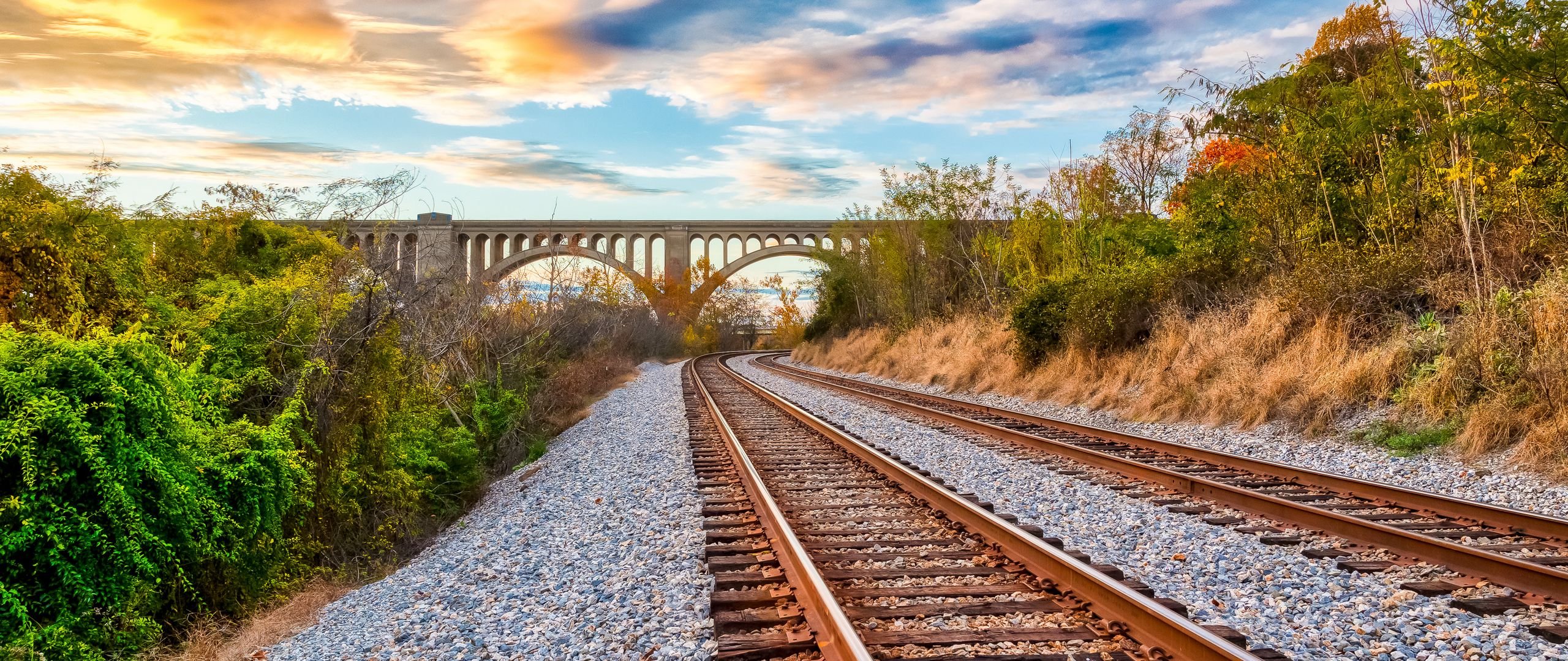 Wallpaper Railway and bridge