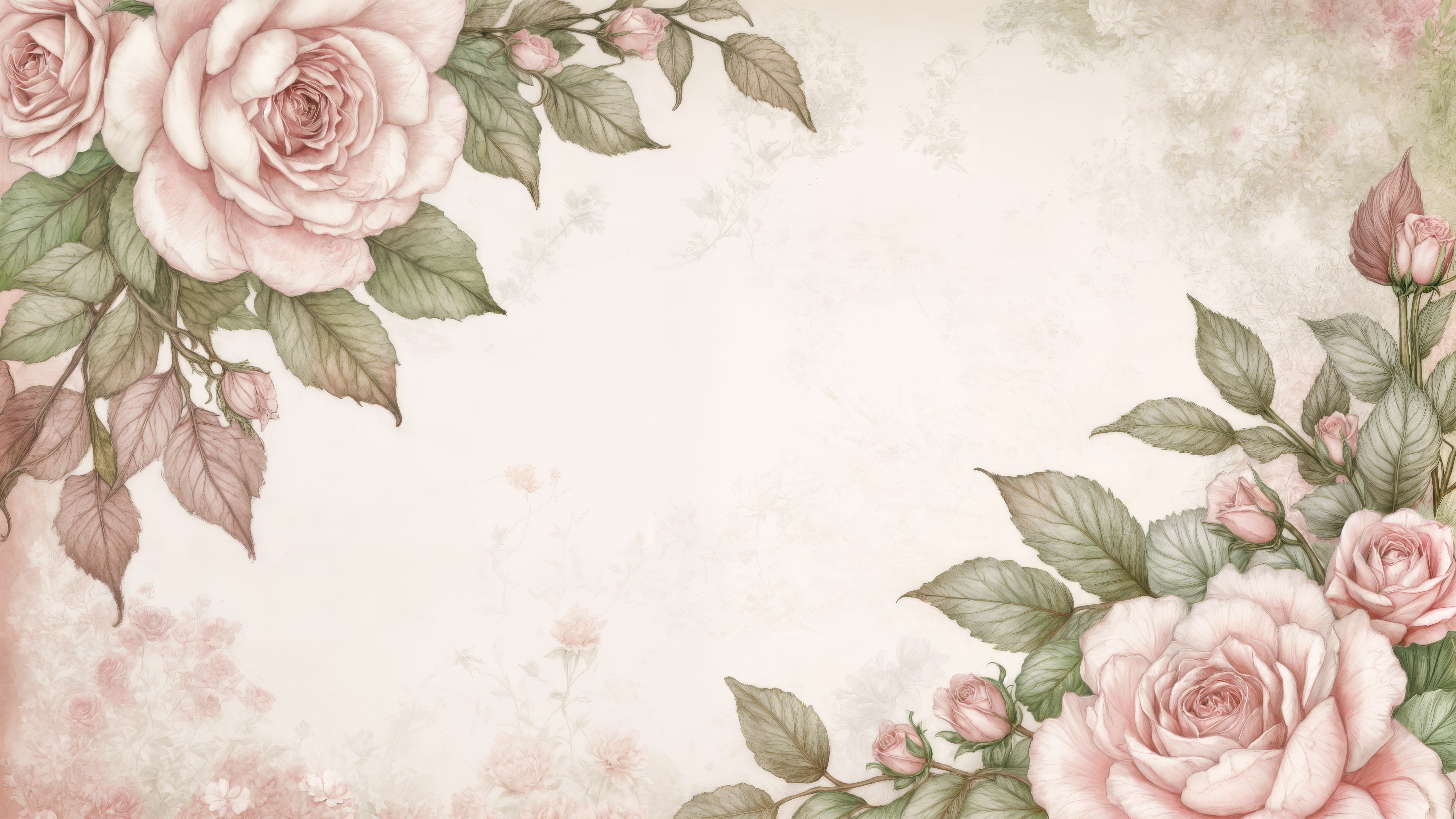 Fondos de pantalla Vintage roses on textured, aged paper
