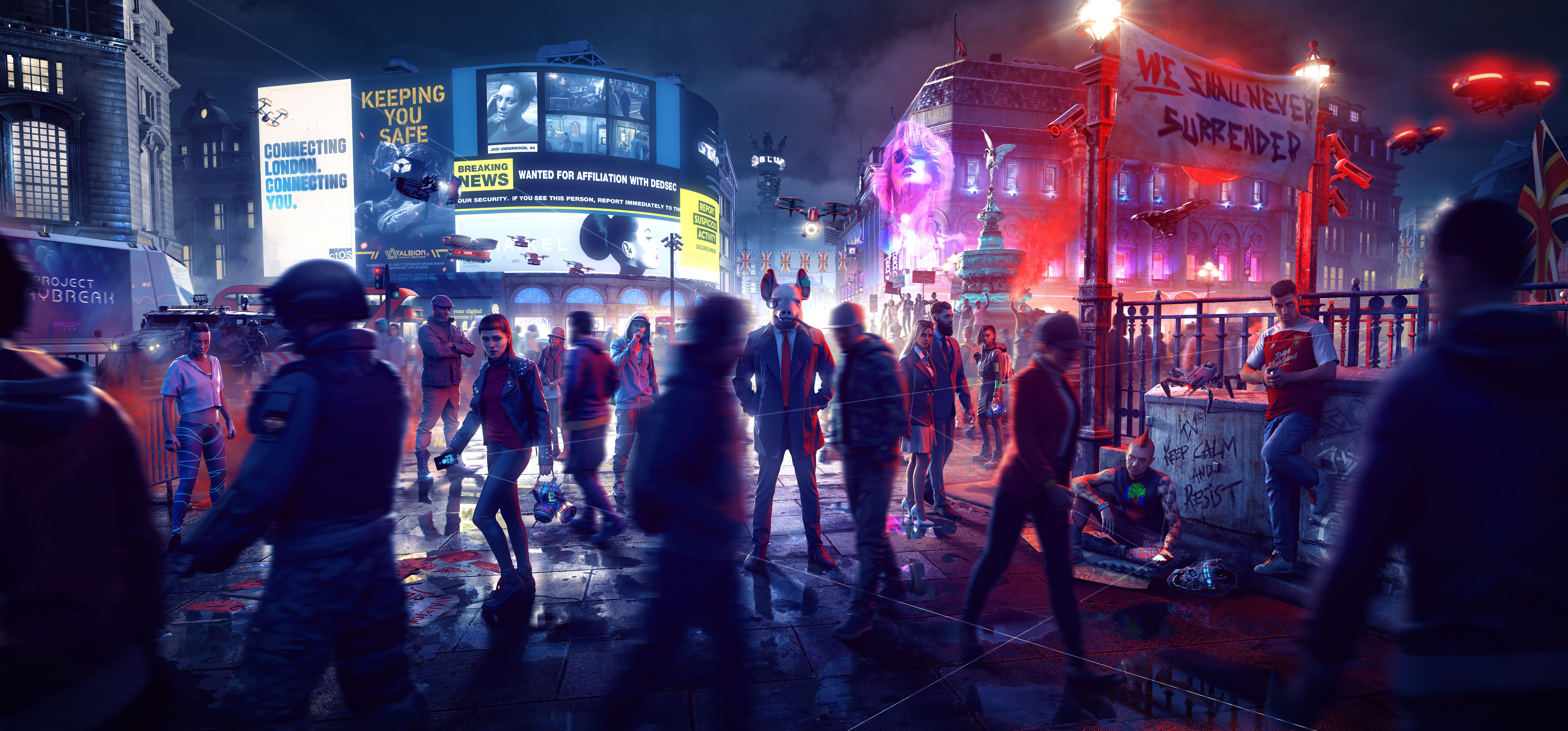 Fondos de pantalla Watch Dogs Legion Characters Masks