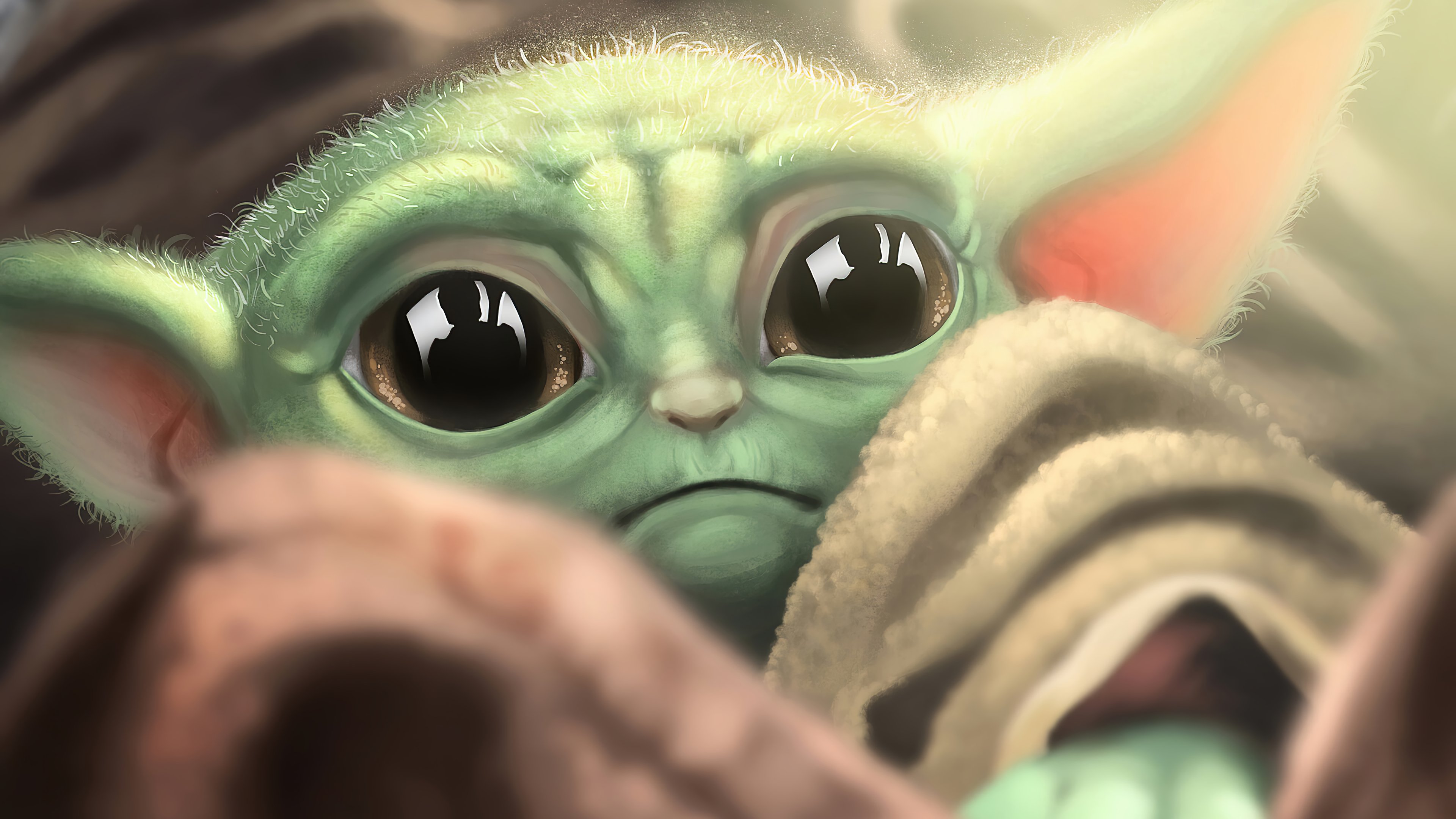 Wallpaper Sad Baby Yoda